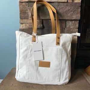 Cozy Earth White and Tan Tote Bag